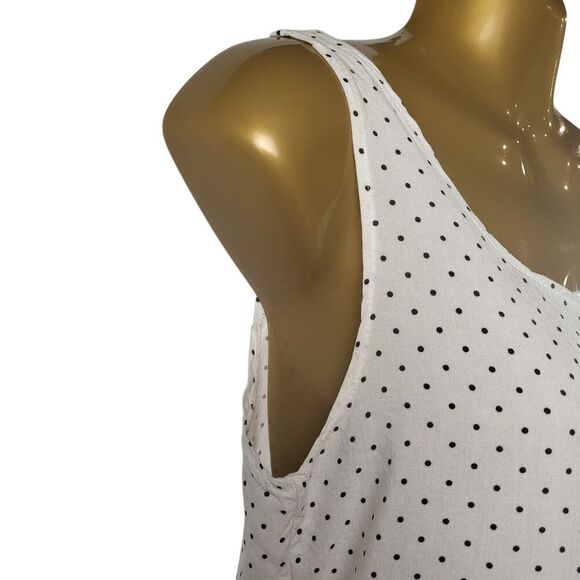 Irene Kasmer X-Small Vintage 70's Tank White with Black Polka Dots USA Made - Picture 7 of 9